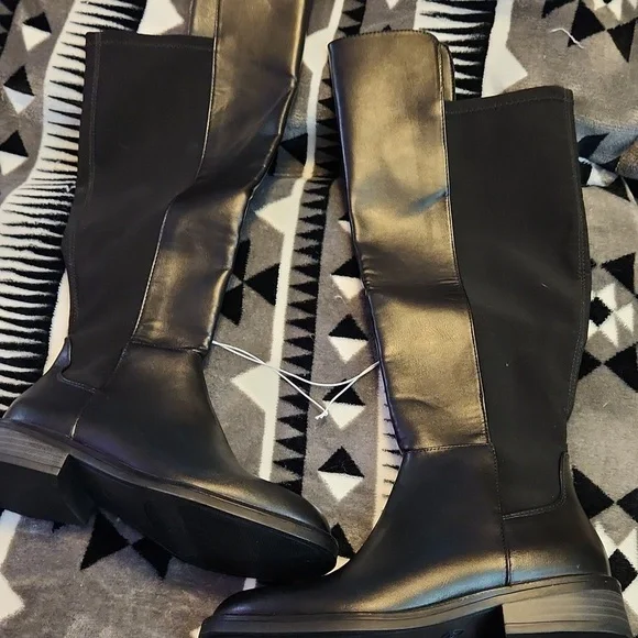 A New Day Tall Riding Boots Womens Black Size 6 Wide Calf - Picture 2 of 12